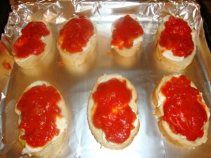 OPEN FACED TOMATO & MOZZARELLA SANDWICHES