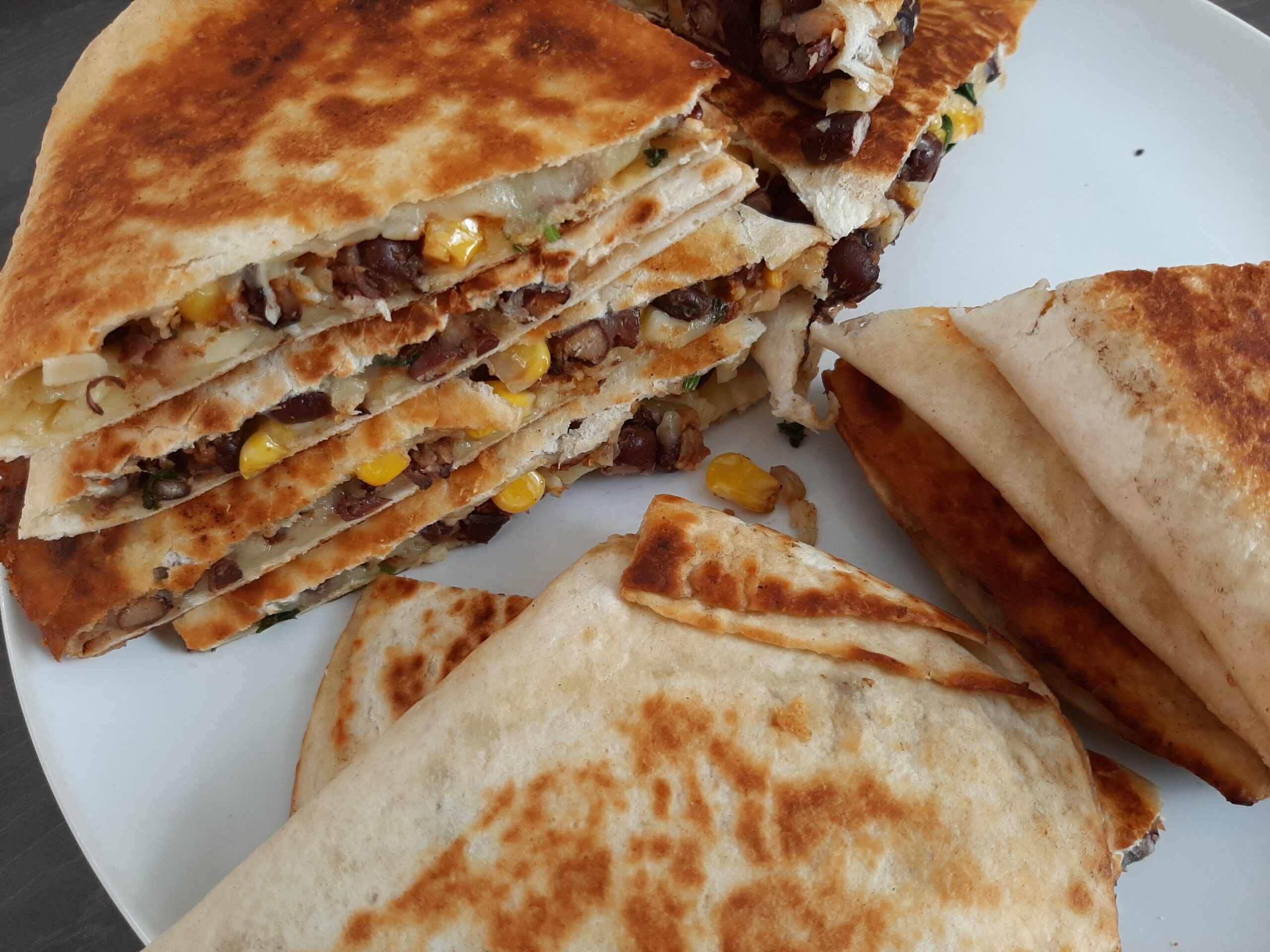 BEANS AND SWEETCORN QUESADILLAS